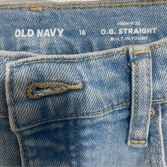 Old Navy Girls High Rise O G Straight Adjustable Waist Button Fly Size 16 - Picture 3 of 5